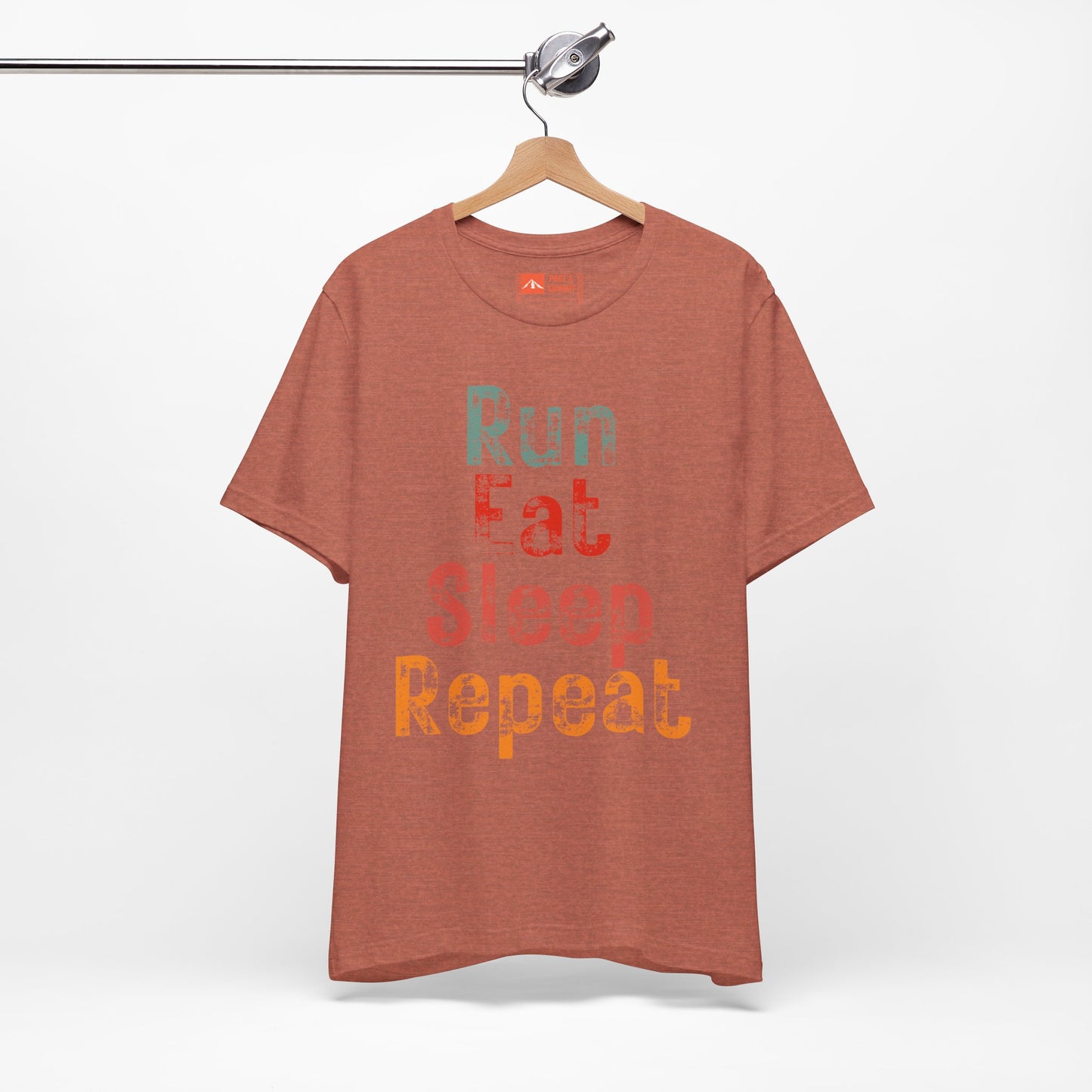 Clay | 'Run Eat Sleep Repeat' Motivational Running Tee - Performance Athletic Shirt & Workout Gift