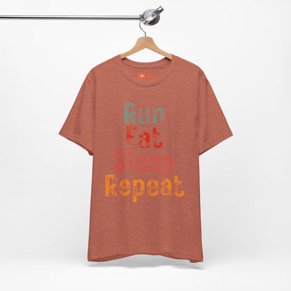 Clay | 'Run Eat Sleep Repeat' Motivational Running Tee - Performance Athletic Shirt & Workout Gift