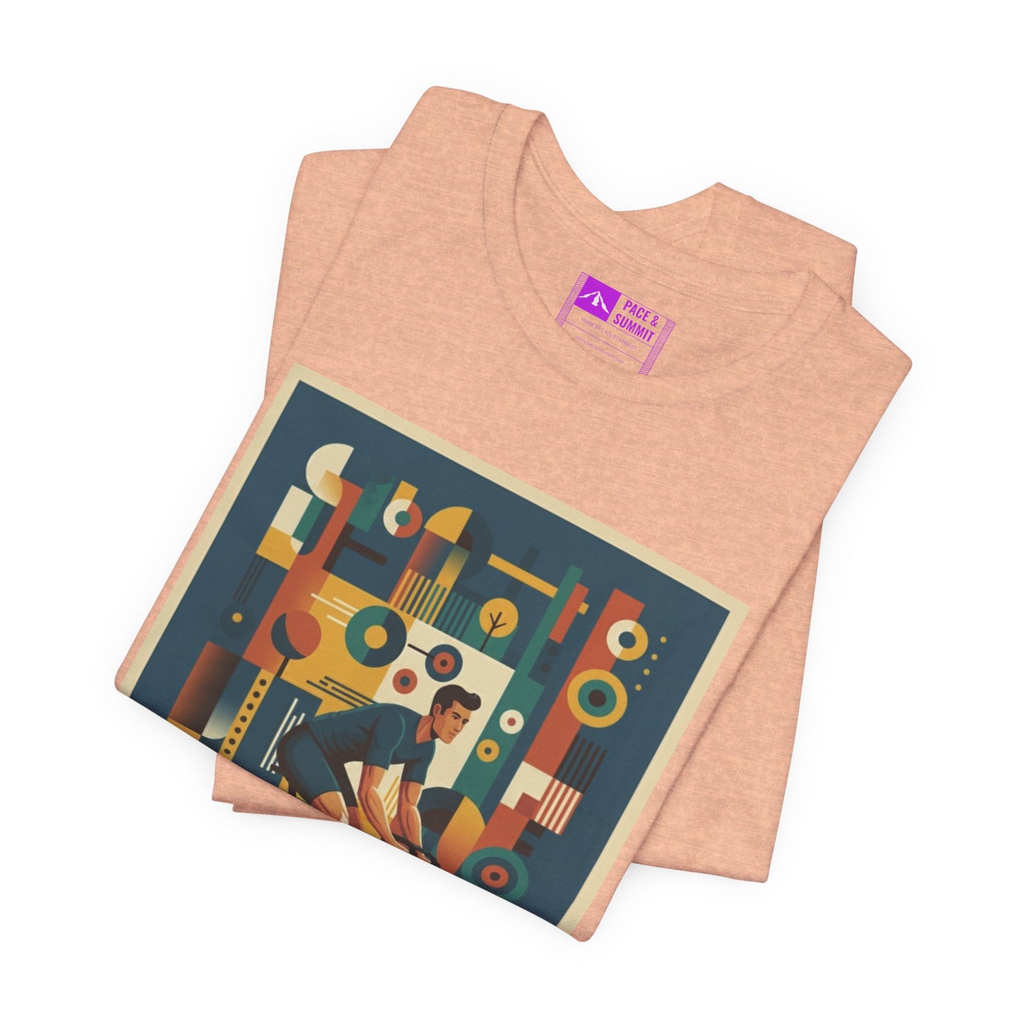 Heather Peach | 'Geometric Bike' 70s Style Cycling Fashion Tee 