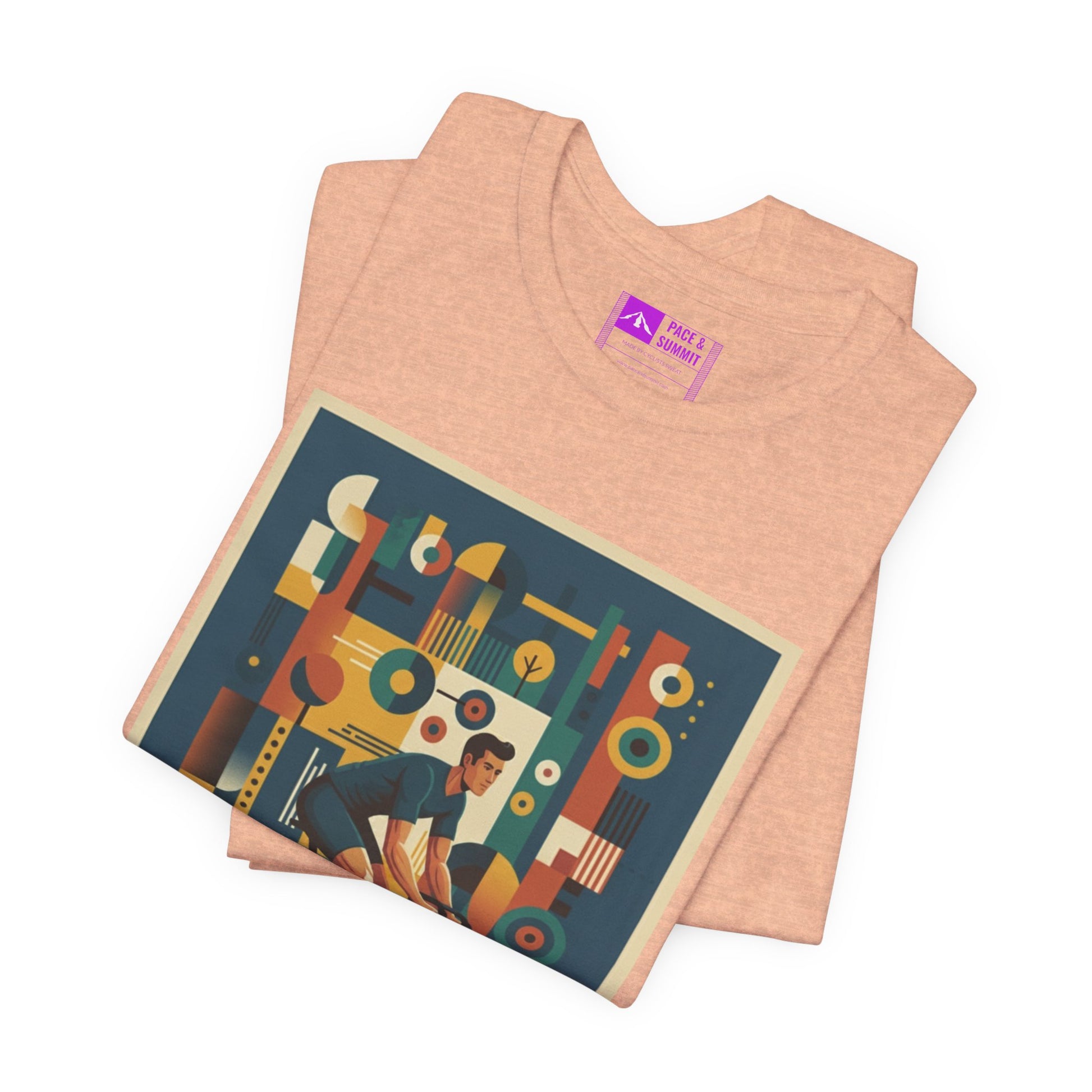 Heather Peach | 'Geometric Bike' 70s Style Cycling Fashion Tee 