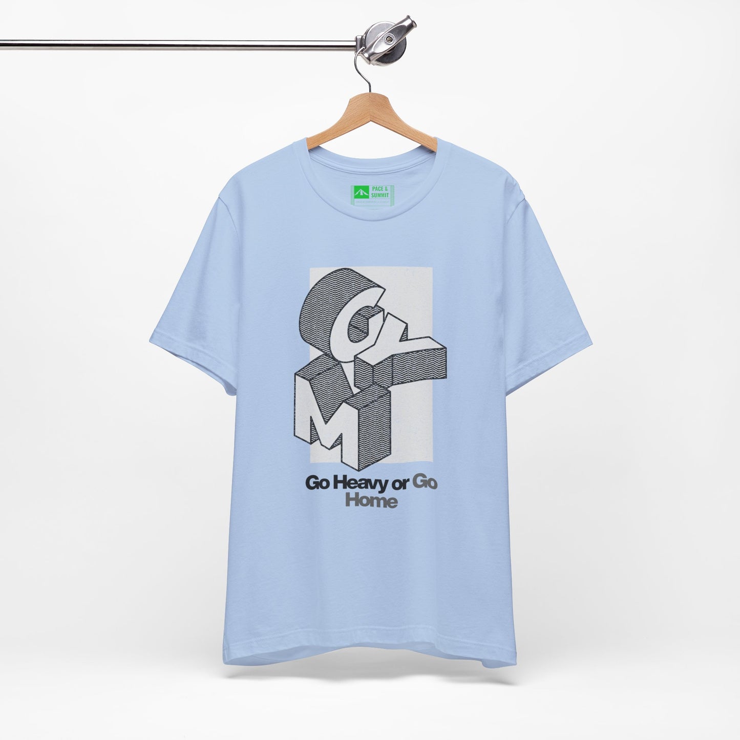 Tropical Blue | 'Go Heavy' 3D Block Gym Culture Tee