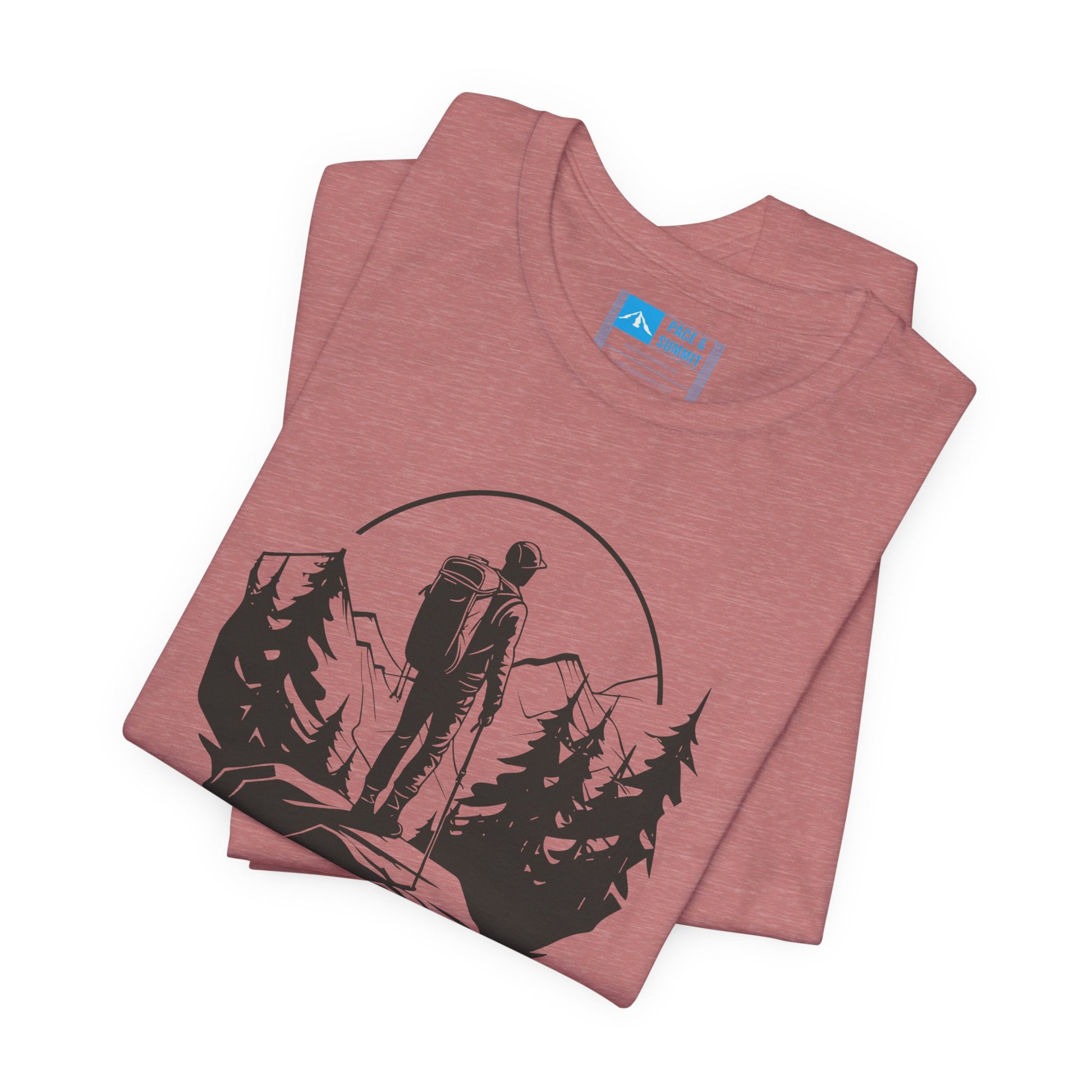 Rose Gold | 'Summit Path' Minimalist Mountain Fashion Tee