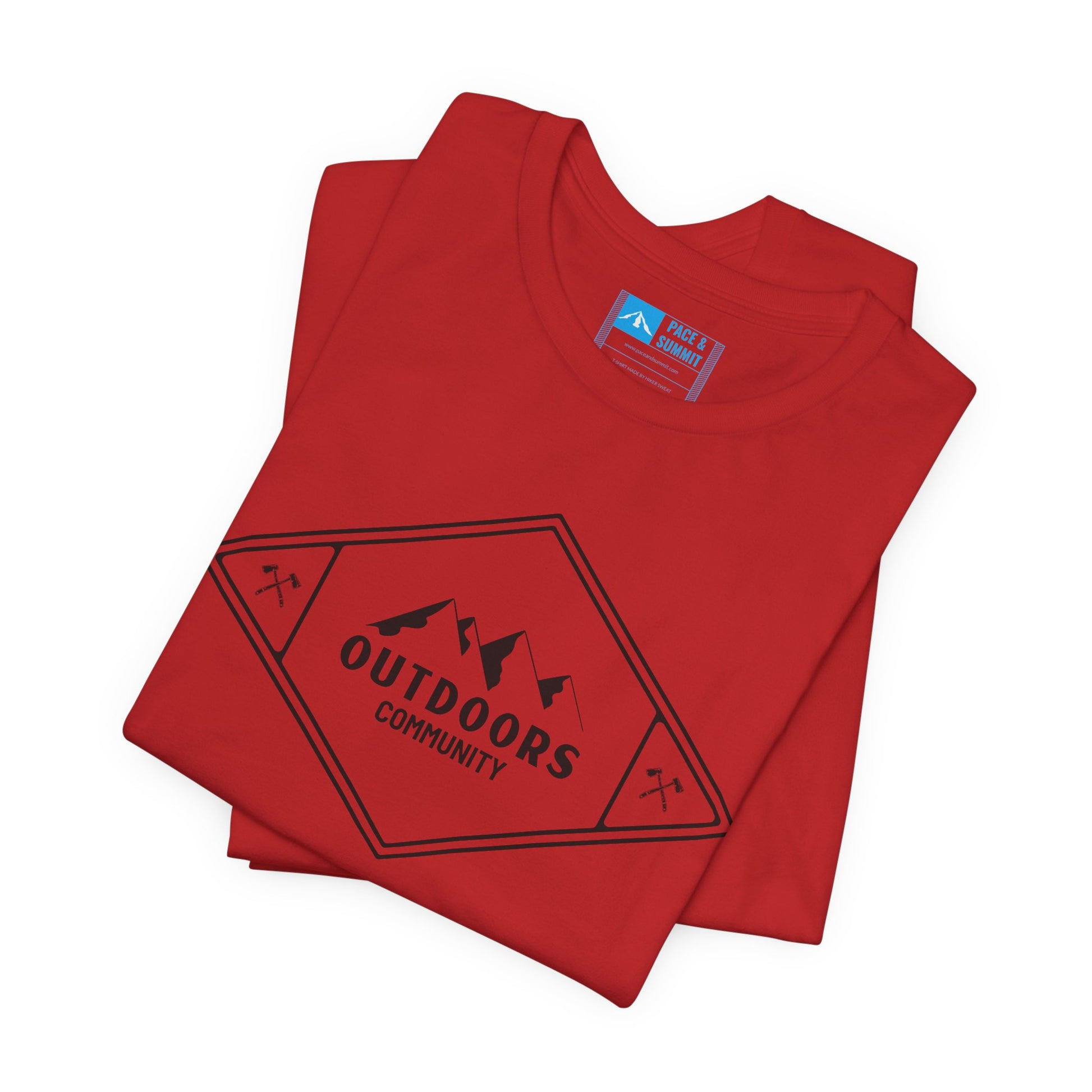 Red | 'Outdoors Community' Mountain Badge Graphic Tee
