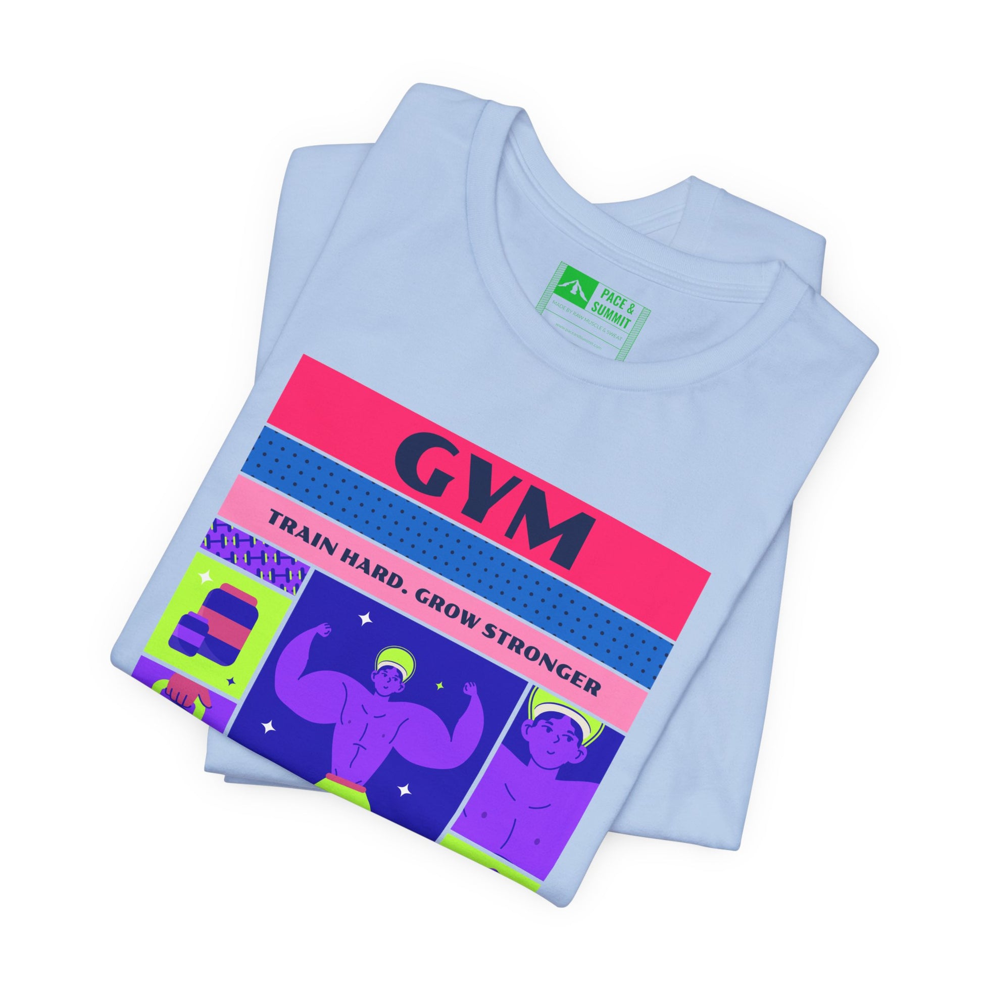 Tropical Blue | 'Train Hard' Poster-Art Gym Culture Tee 