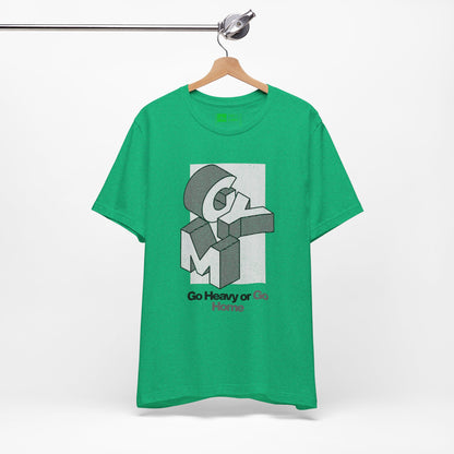 Green | 'Go Heavy' 3D Block Gym Culture Tee