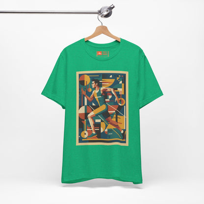 'Runner Geometric Art' Retro Athletic Poster Design Tee