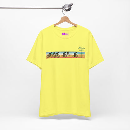 Yellow | 'Beach Ride' Retro Geometric Cycling Fashion Tee