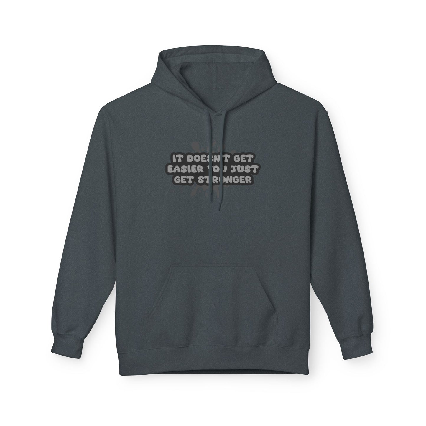 Dark Heather | 'Get Stronger' Motivational Performance Statement Hoodie