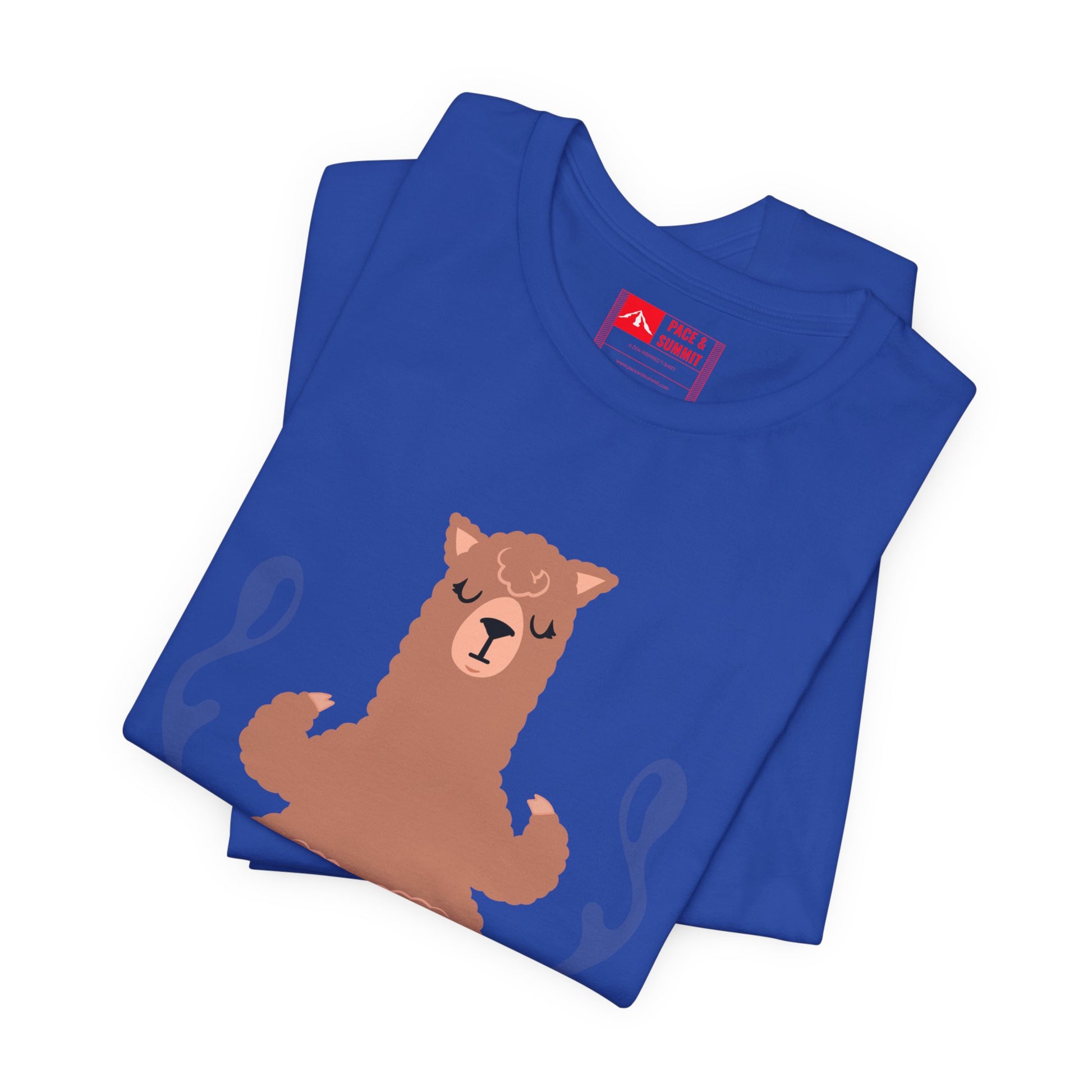Royal Blue | 'Llamaste' Yoga T-Shirt  Cute Meditating Llama Graphic Tee & Zen Meditation Gift