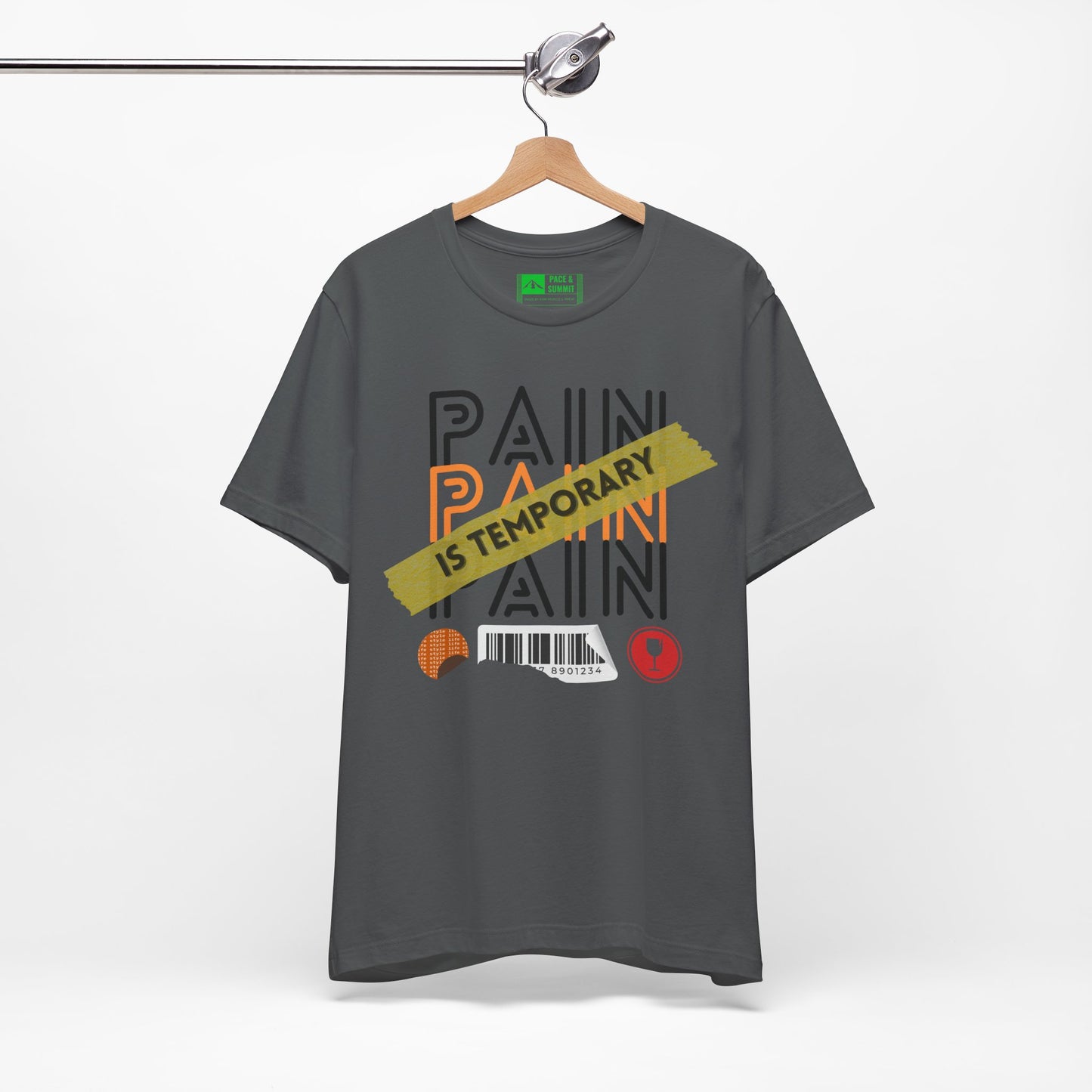 Charcoal | 'Pain Is Temporary' Motivational Graphic Tee