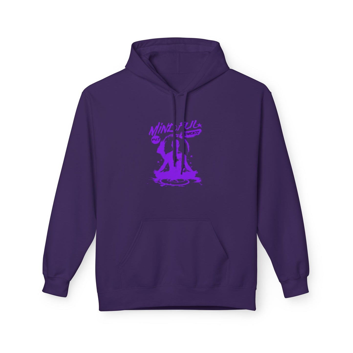 Purple | 'Mindful Zen' Purple Spiritual Graphic Fleece Hoodie