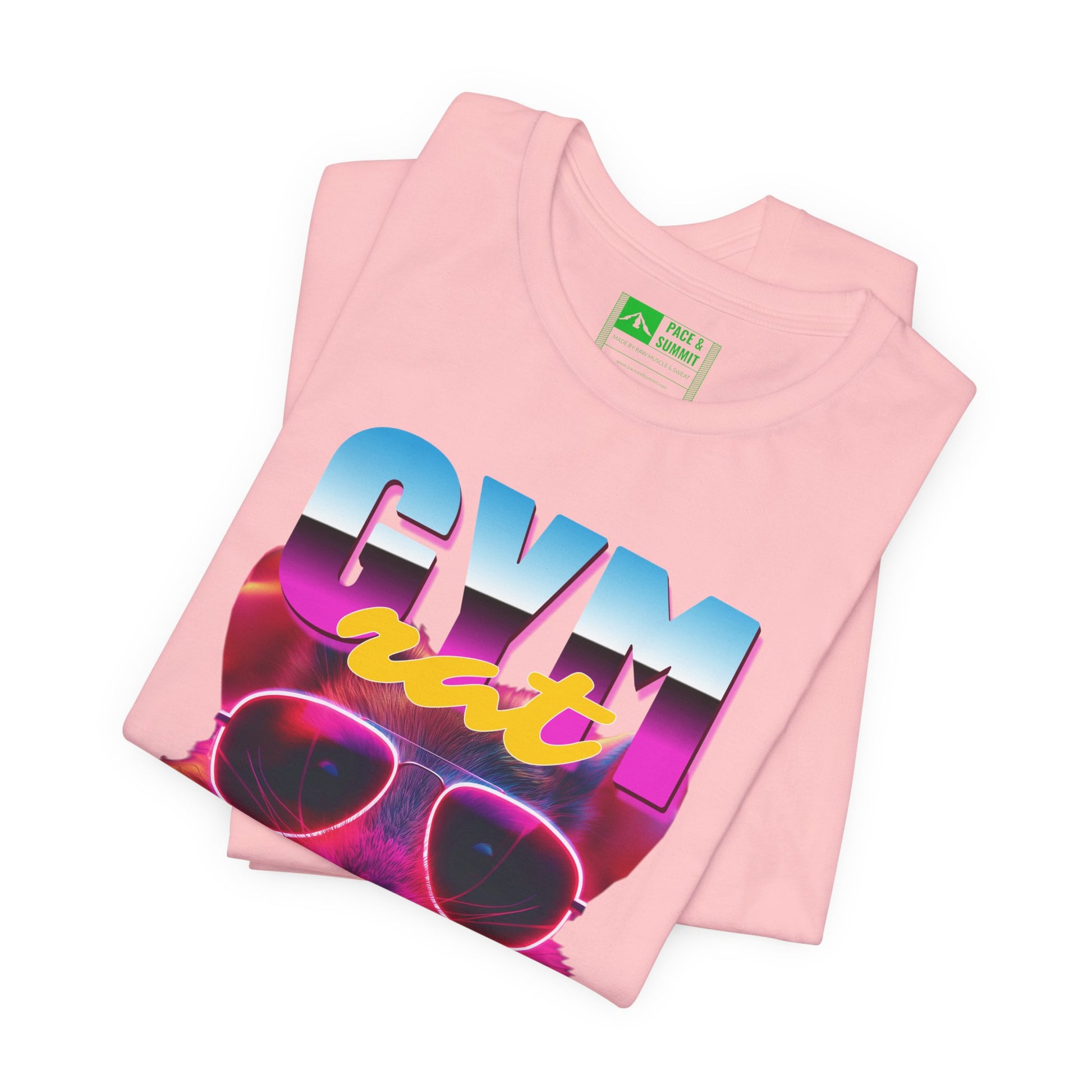 Pink | 'Gym Rat' Retro Neon Fitness Graphic Tee