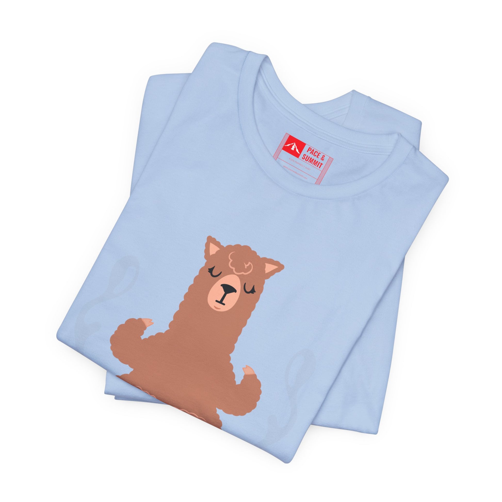 Tropical Blue | 'Llamaste' Yoga T-Shirt  Cute Meditating Llama Graphic Tee & Zen Meditation Gift