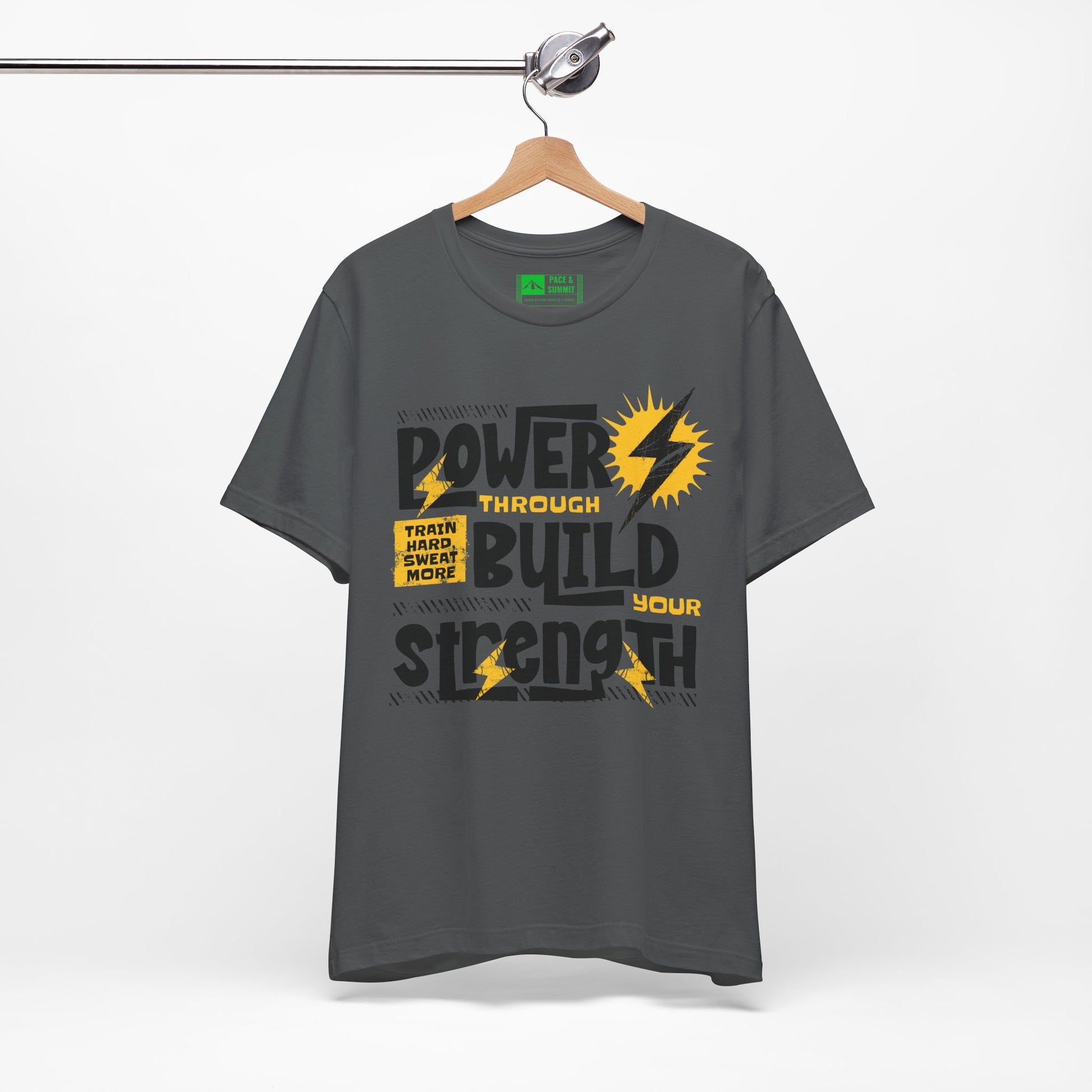 Charcoal | 'Power Through' Motivational Gym Workout Tee
