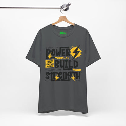 Charcoal | 'Power Through' Motivational Gym Workout Tee