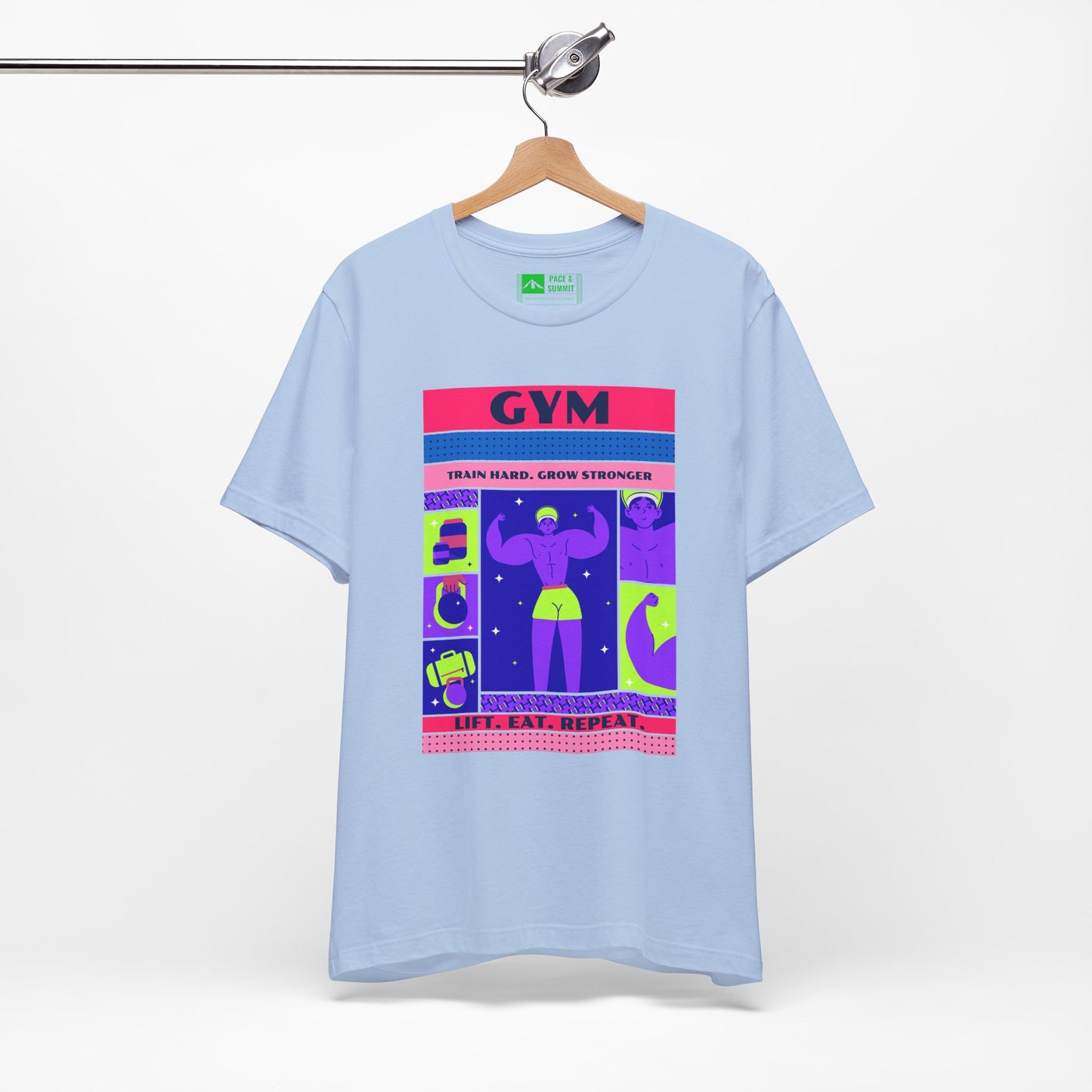 Tropical Blue | 'Train Hard' Poster-Art Gym Culture Tee 