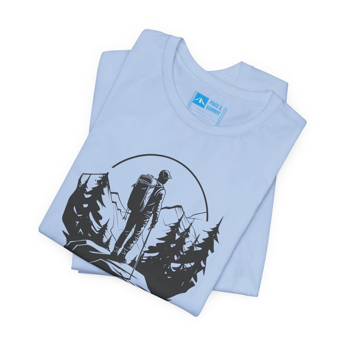 Tropical Blue | 'Summit Path' Minimalist Mountain Fashion Tee