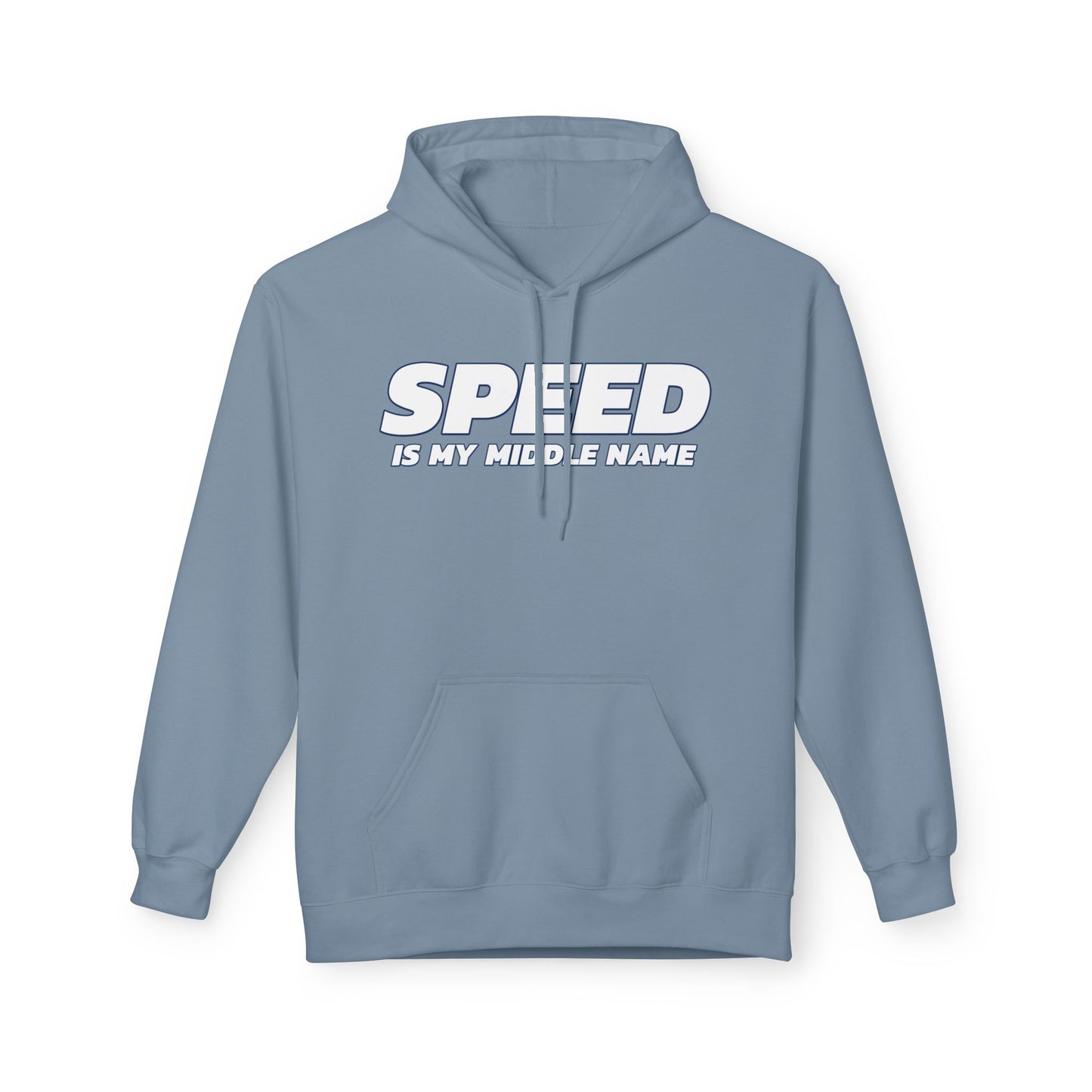 Stone Blue | 'Speed Is My Middle Name' Running Graphic Pullover Hoodie