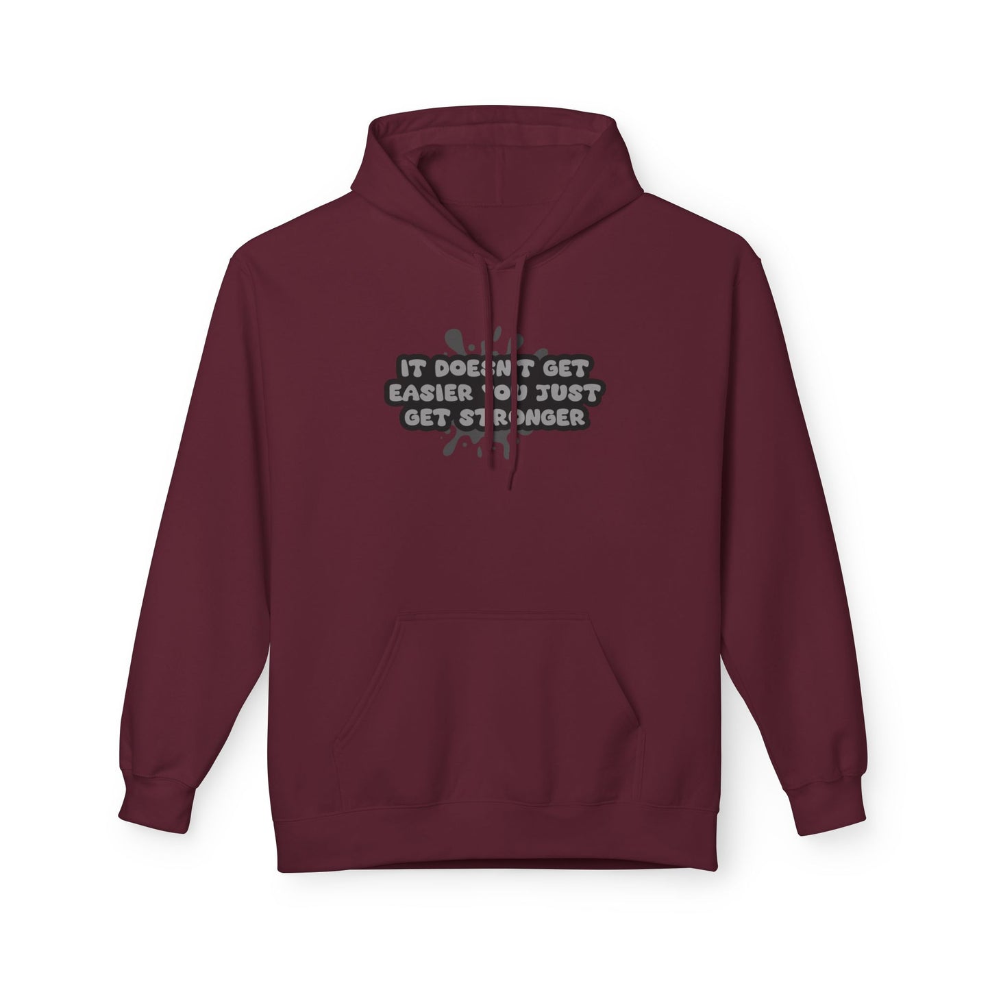 Maroon | 'Get Stronger' Motivational Performance Statement Hoodie