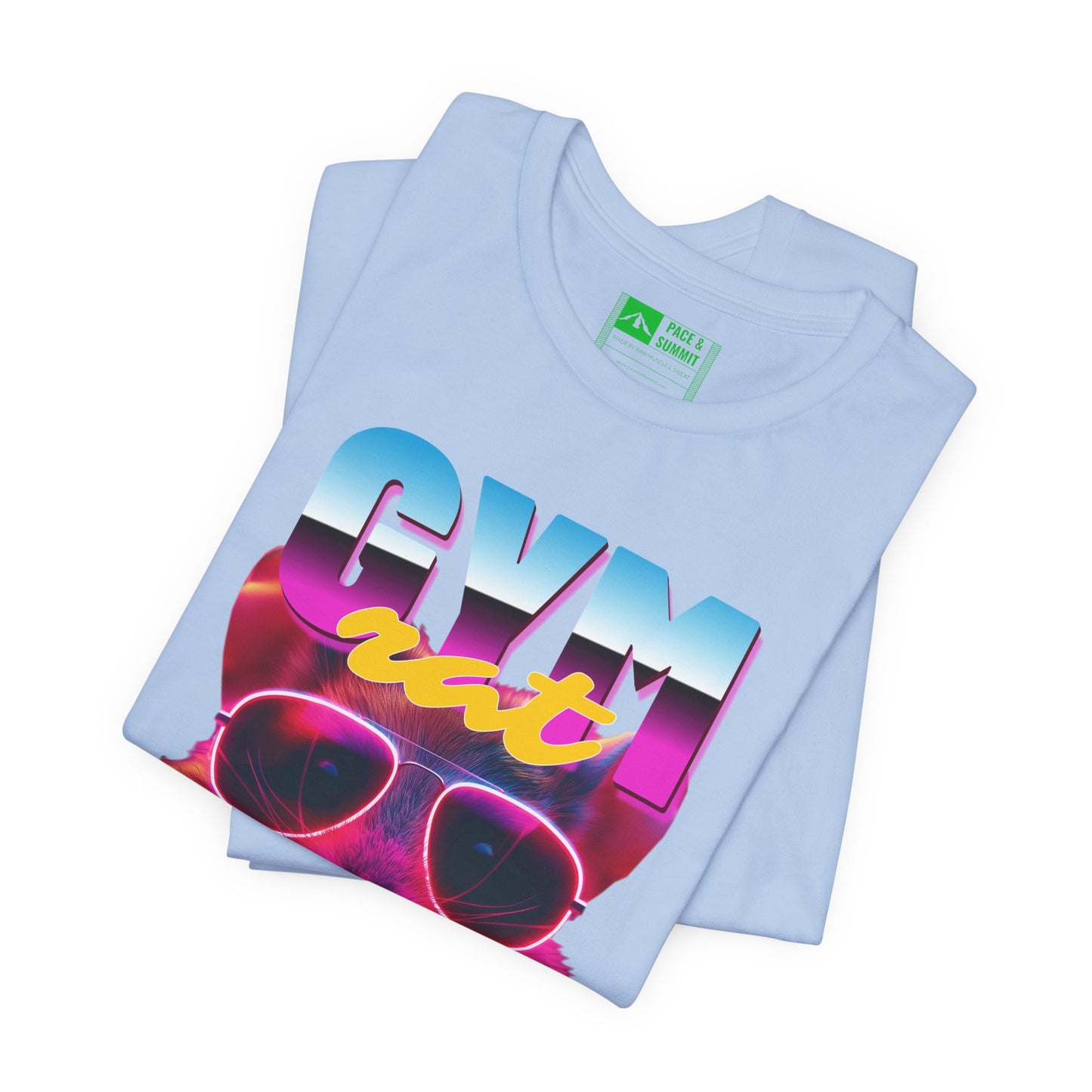 Tropical Blue | 'Gym Rat' Retro Neon Fitness Graphic Tee