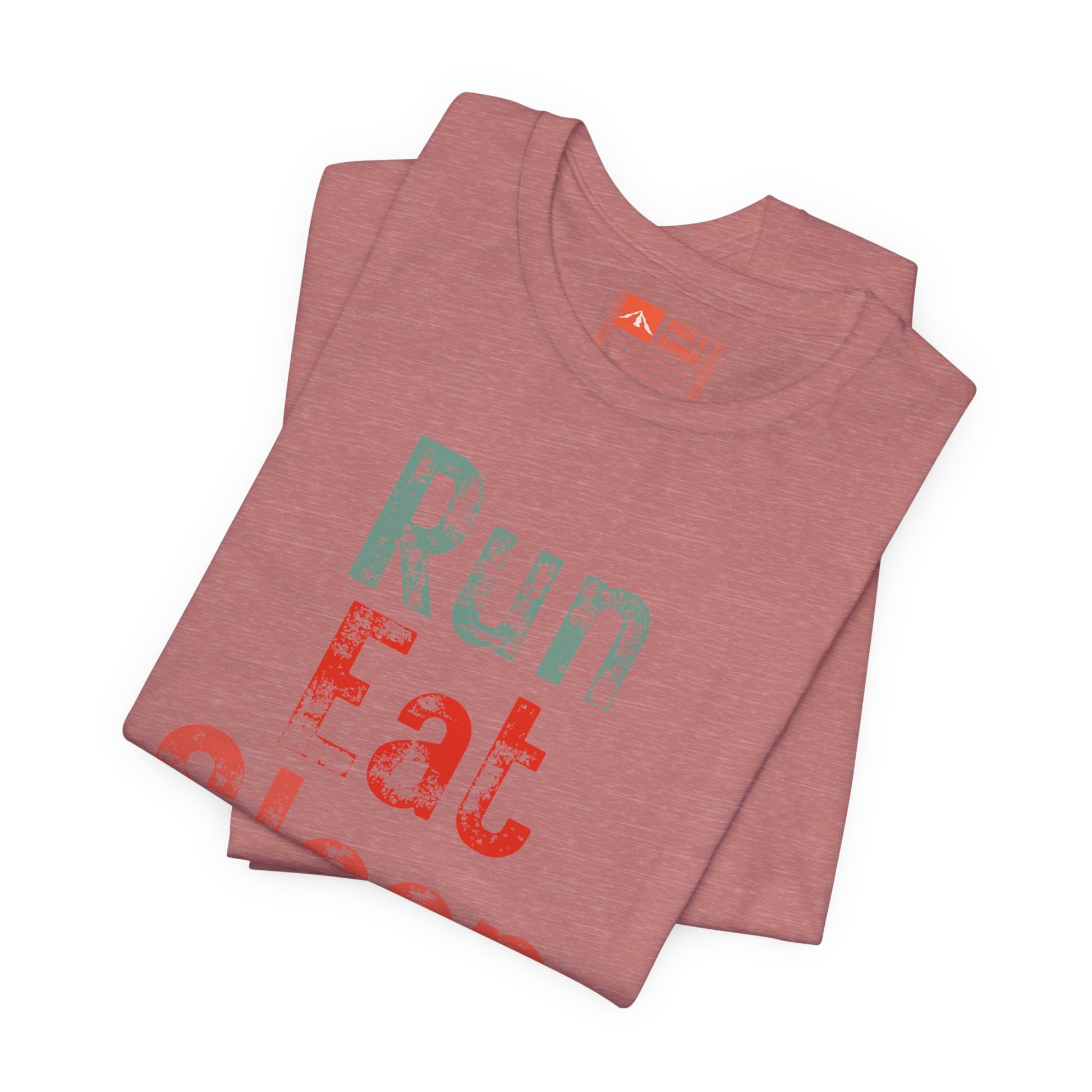 Rose Gold | 'Run Eat Sleep Repeat' Motivational Running Tee - Performance Athletic Shirt & Workout Gift