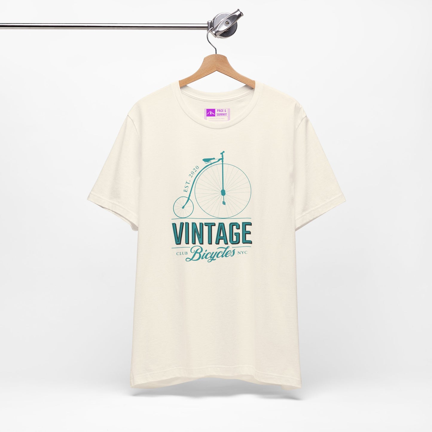 Natural | 'Vintage Penny Farthing' Retro Bicycle Graphic Tee