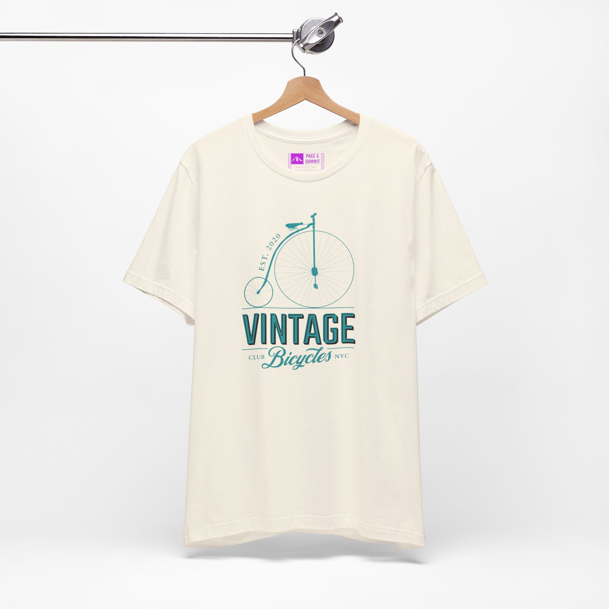 Natural | 'Vintage Penny Farthing' Retro Bicycle Graphic Tee
