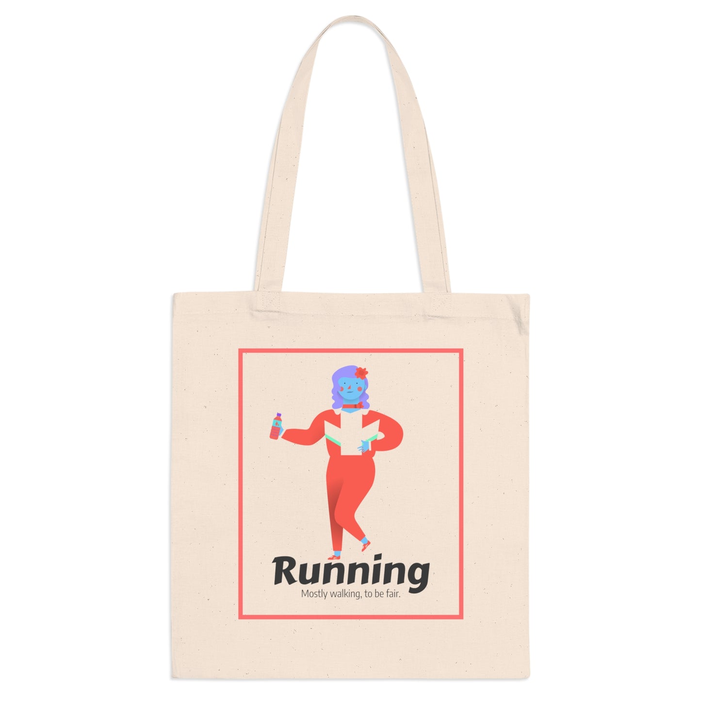 'Running (Mostly Walking)' Funny Fitness Canvas Tote Bag
