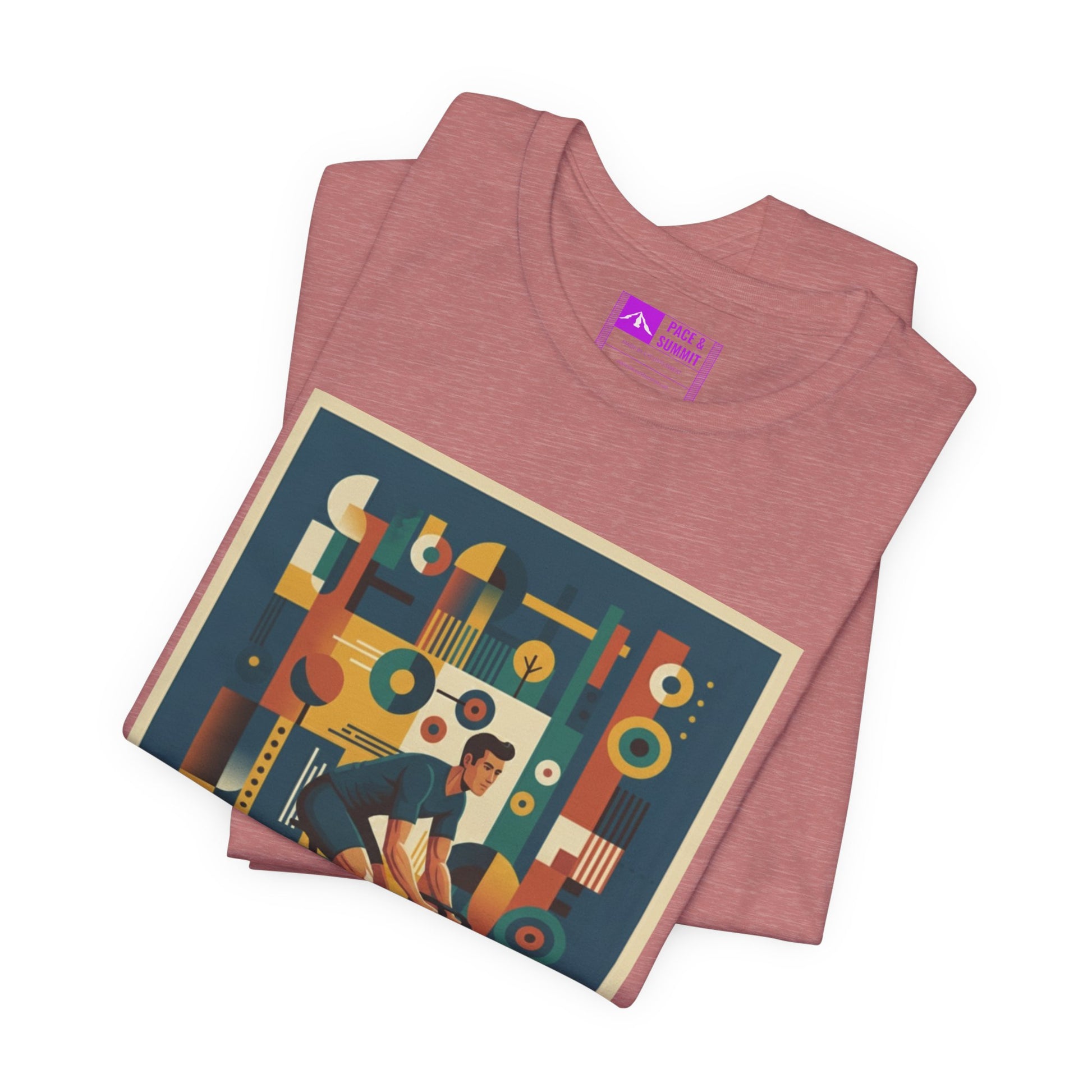 Rose Gold | 'Geometric Bike' 70s Style Cycling Fashion Tee
