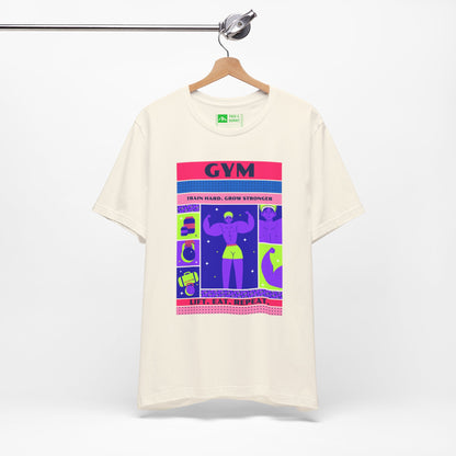 Natural | 'Train Hard' Poster-Art Gym Culture Tee 