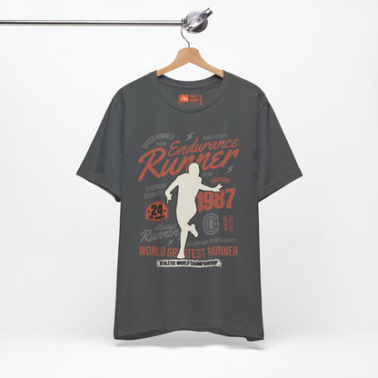 Gray | 'Endurance 1987' Vintage Marathon Runner Graphic Tee 