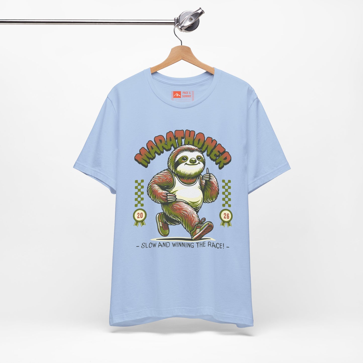 Tropical Blue | 'Marathoner Sloth' Funny Running Graphic Tee