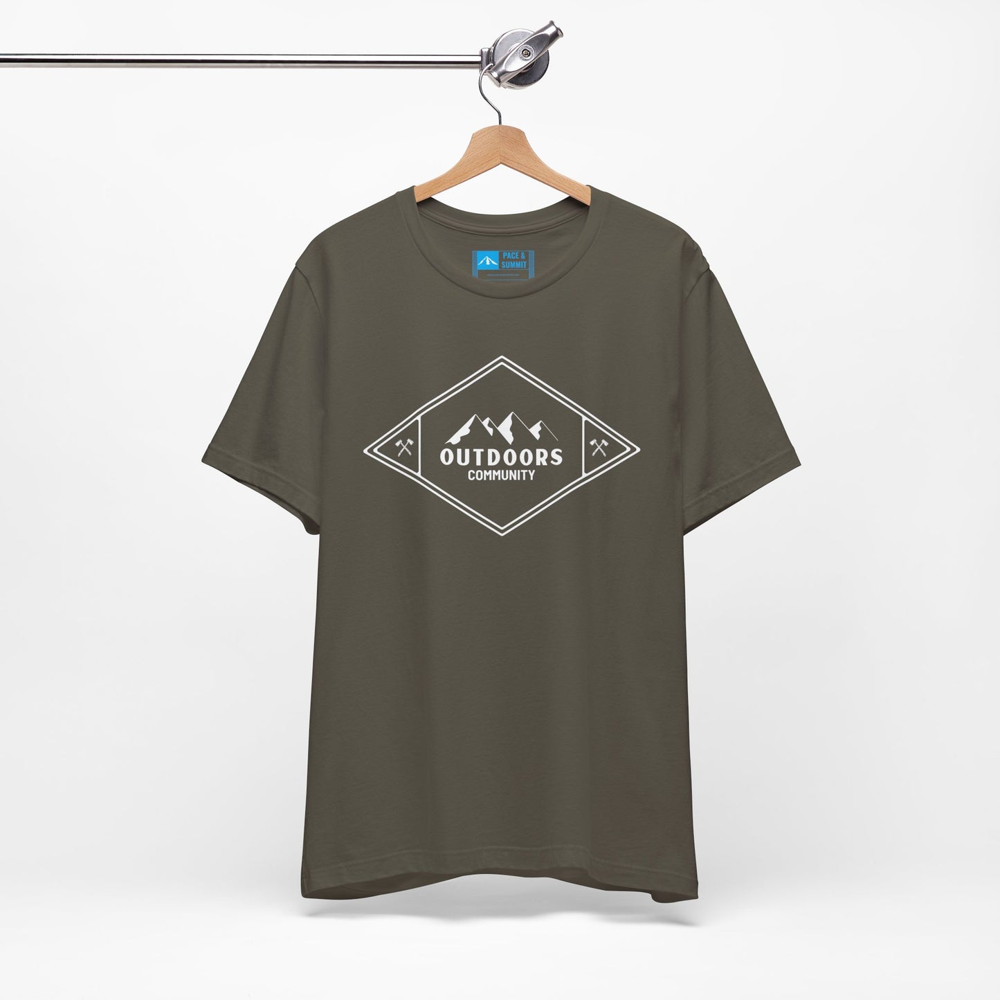 Military Green | 'Outdoors Community' Mountain Badge Graphic Tee