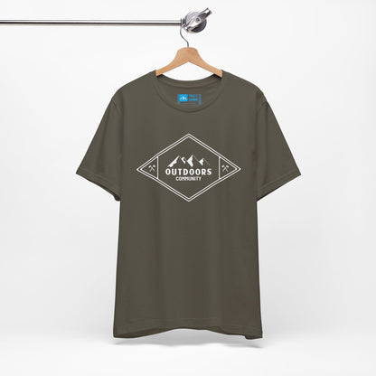 Military Green | 'Outdoors Community' Mountain Badge Graphic Tee
