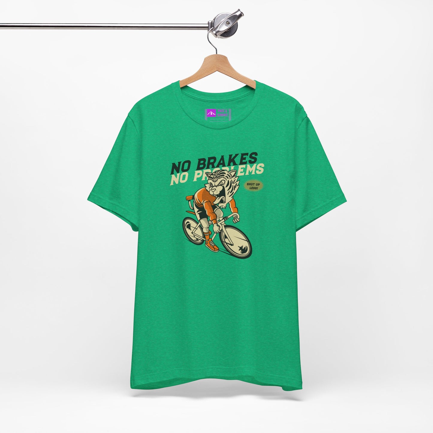 Green | 'No Brakes No Problems' Bicycle Graphic Tee