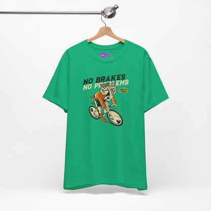 Green | 'No Brakes No Problems' Bicycle Graphic Tee