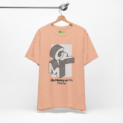 Heather Peach | 'Go Heavy' 3D Block Gym Culture Tee