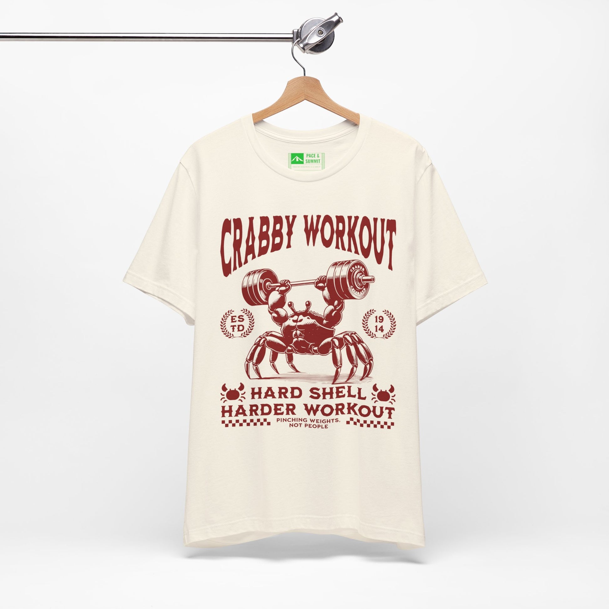 Natural | 'Hard Shell' Ironic Gym Culture Fashion Tee