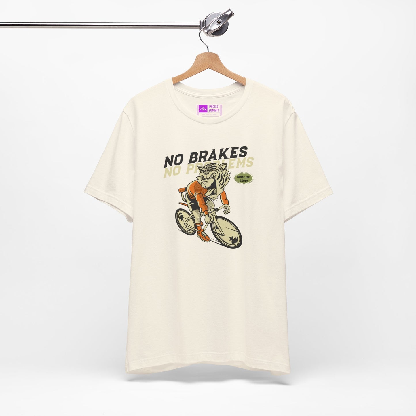 Natural | 'No Brakes No Problems' Bicycle Graphic Tee