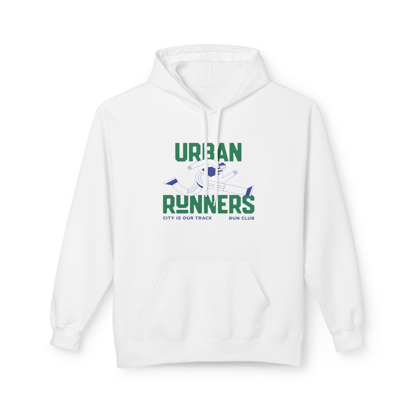 White | 'Urban Runners' City Track Running Crew Hoodie