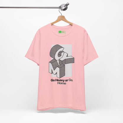 Pink | 'Go Heavy' 3D Block Gym Culture Tee
