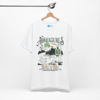 White | Born to Hike' Minimalist Outdoor Fashion Tee