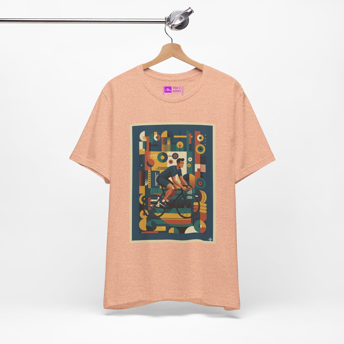 Heather Peach | 'Geometric Bike' 70s Style Cycling Fashion Tee 