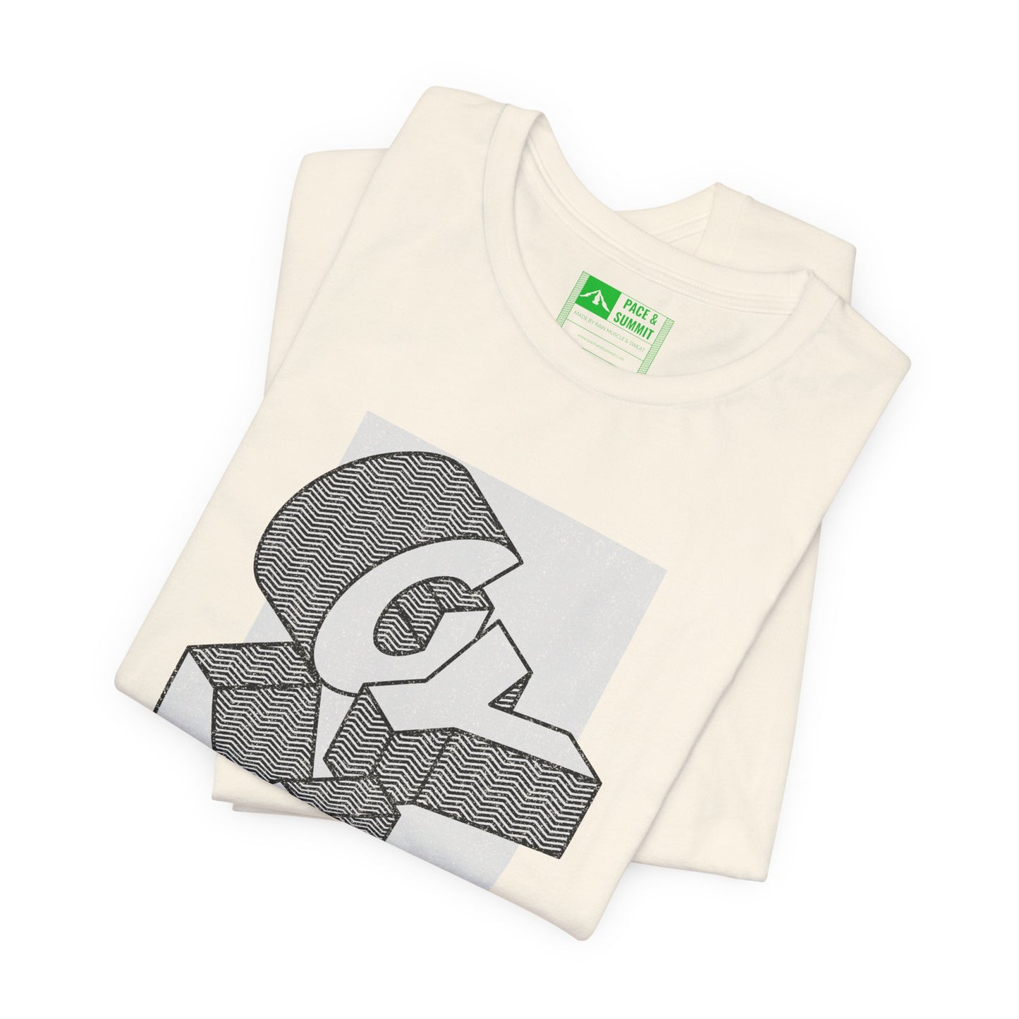 Natural | 'Go Heavy' 3D Block Gym Culture Tee