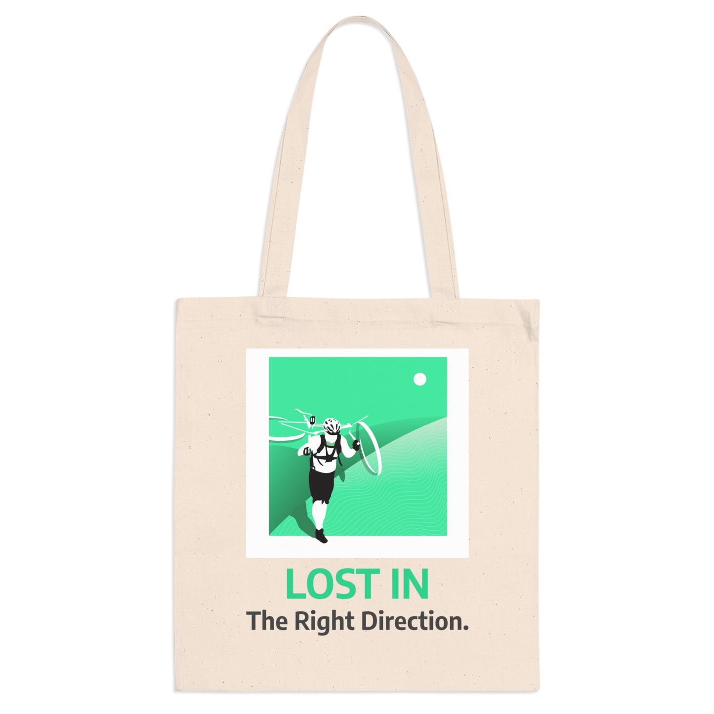 'Lost In The Right Direction' Motivational Canvas Tote