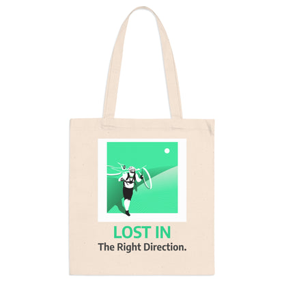 'Lost In The Right Direction' Motivational Canvas Tote
