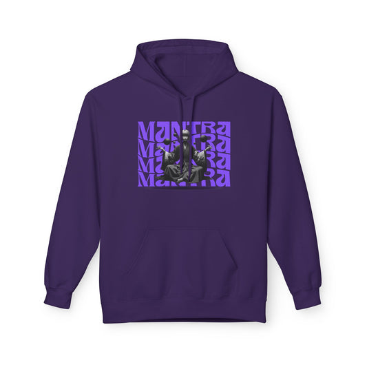 Purple | Zen Lotus' Repeating Text Mantra Graphic Hoodie