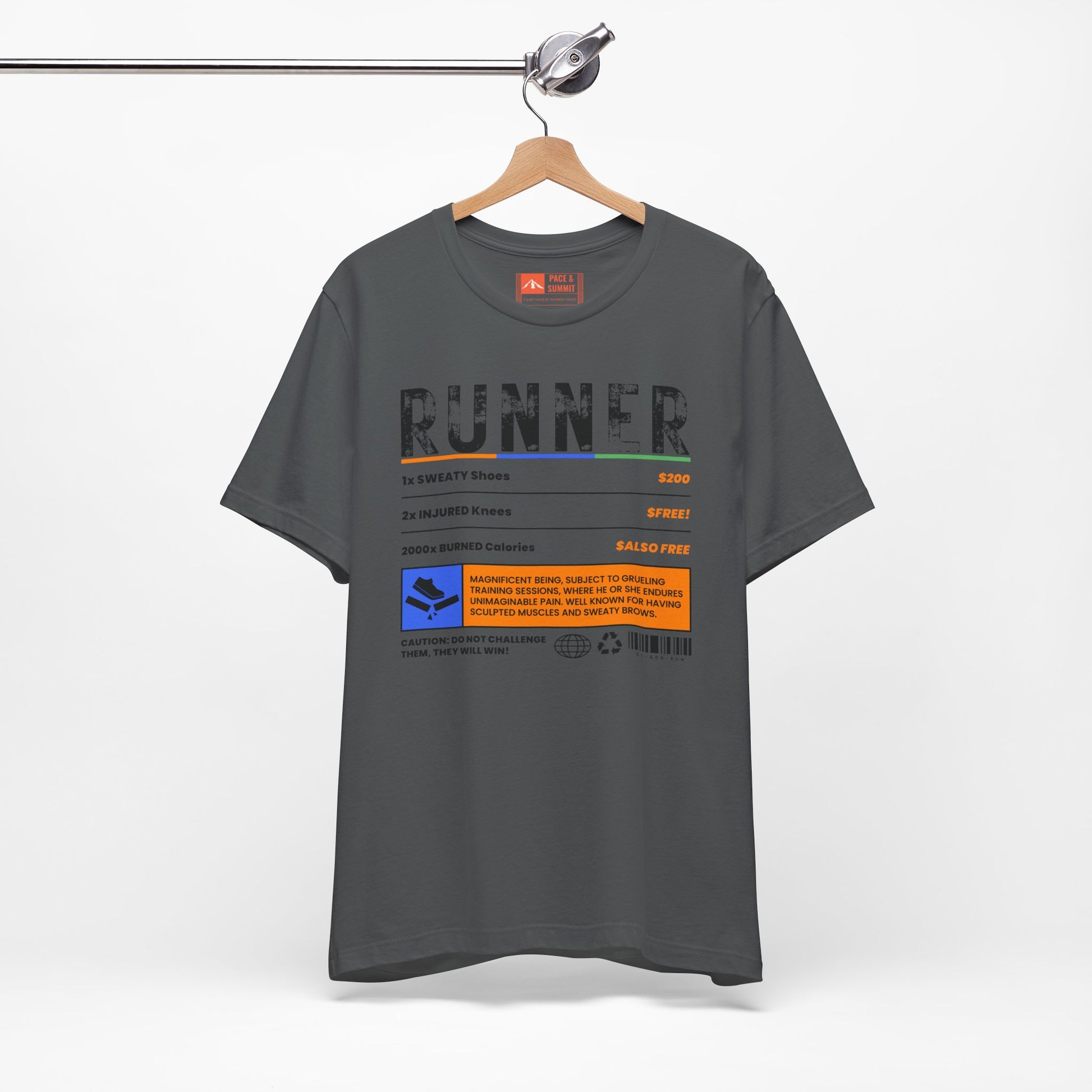 Charcoal | 'A Price To Pay' Ironic Running Fashion Tee