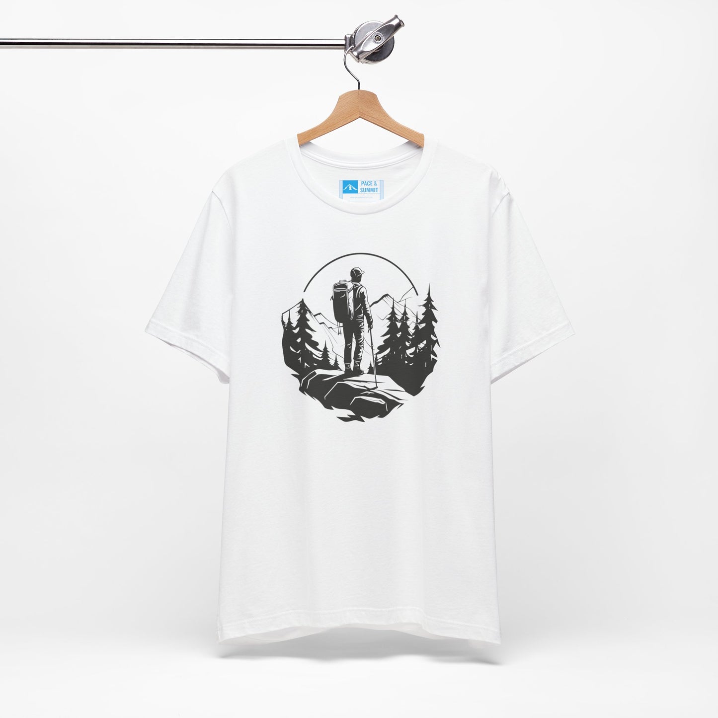 White | 'Summit Path' Minimalist Mountain Fashion Tee