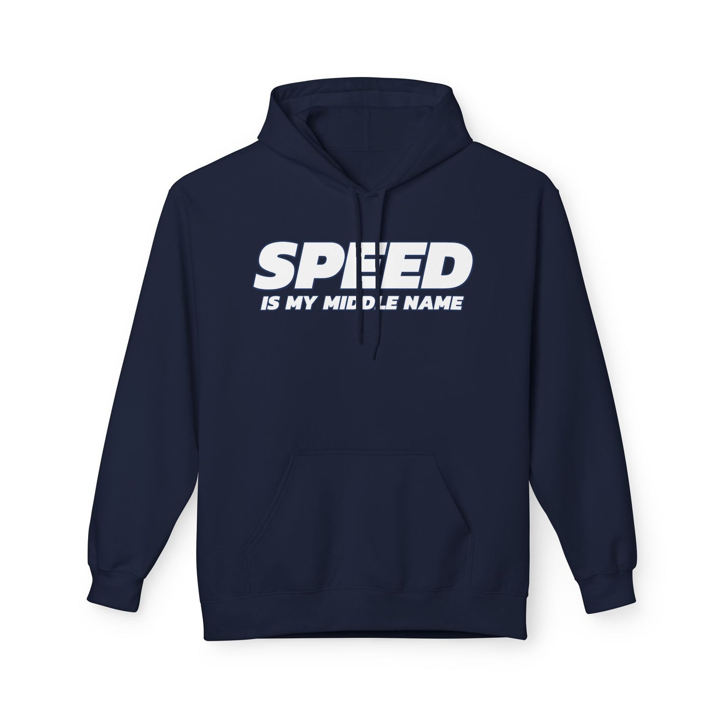 Navy | 'Speed Is My Middle Name' Running Graphic Pullover Hoodie